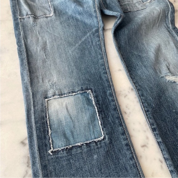 Goldsign Stevie Denim Patchwork high rise straight leg jeans - Picture 15 of 15